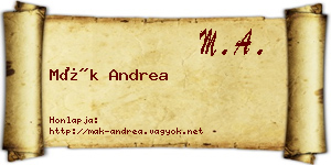 Mák Andrea névjegykártya