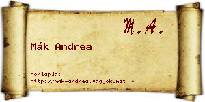Mák Andrea névjegykártya